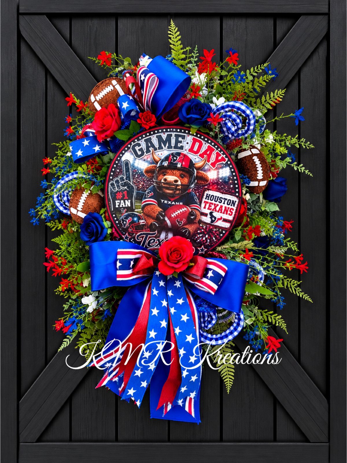 Houston Football Game Day Swag | Red & Blue Texans-Inspired Door Decor