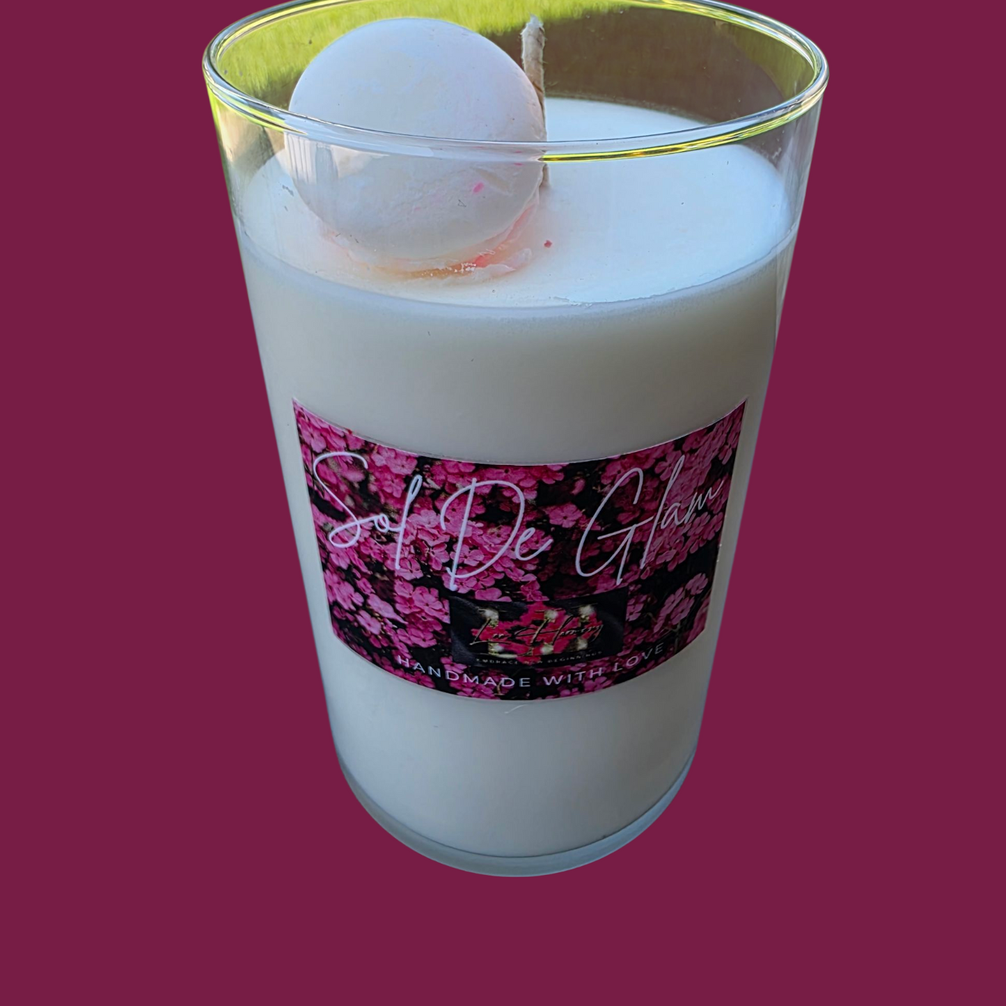 Sol De Glam, Luxury Candle, Handmade Candle, Home Fragrance, Gift Idea, Soy Candle, Floral Décor, Glam Style