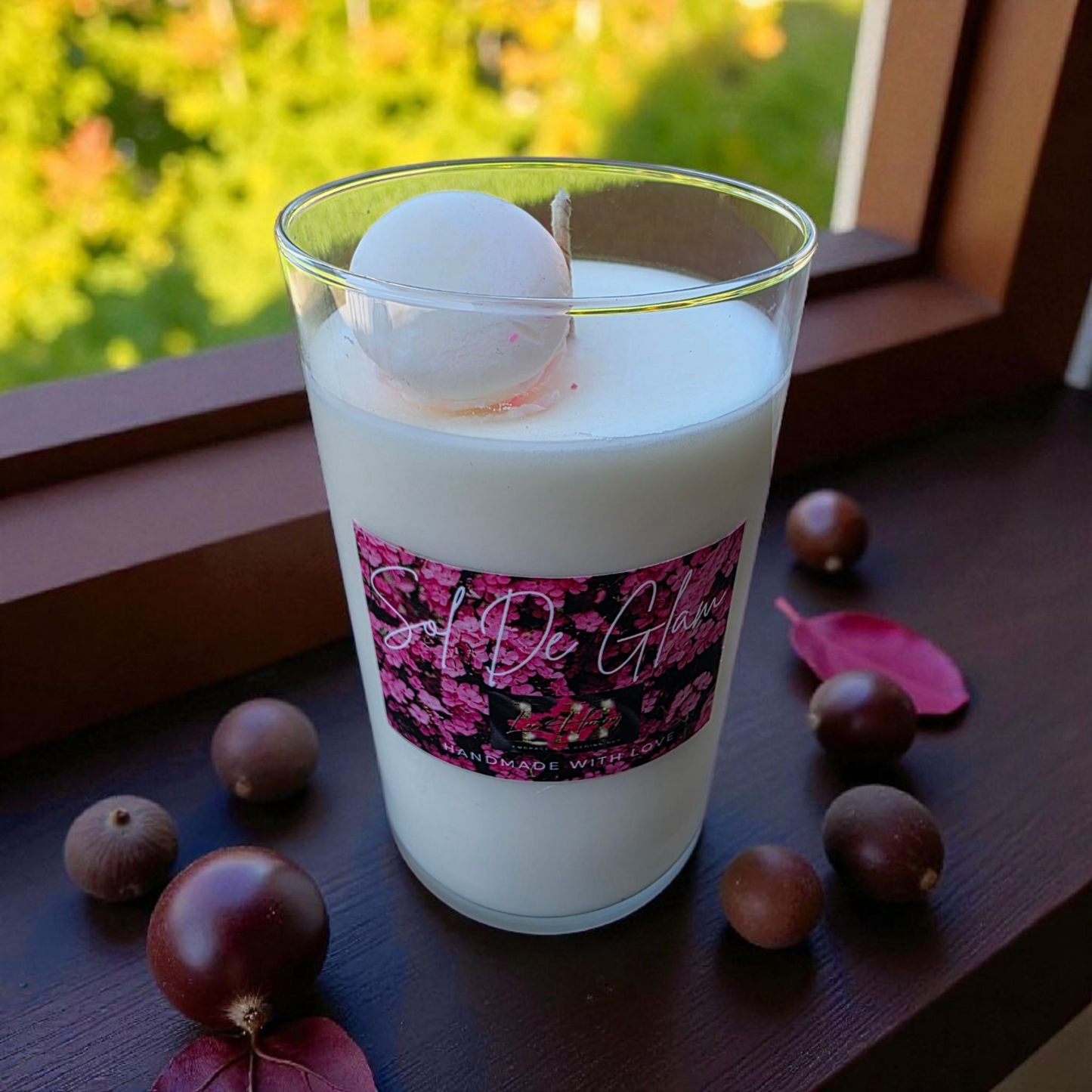 Sol De Glam, Luxury Candle, Handmade Candle, Home Fragrance, Gift Idea, Soy Candle, Floral Décor, Glam Style