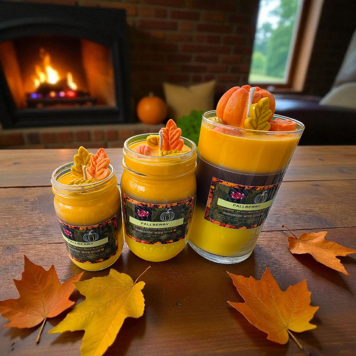 Medium fallberry candle, fall candle, autumn decor, pumpkin spice candle, handmade candle, cozy home fragrance, fall home decor, soy wax candle, seasonal candle, gift for her, fall gifts