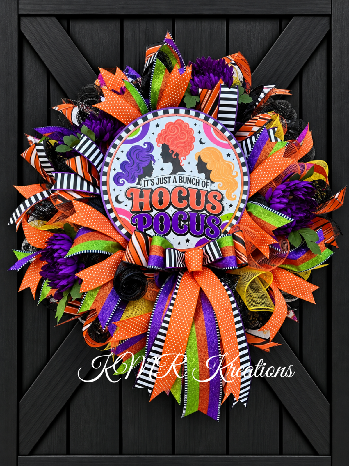 Hocus Pocus Halloween Mesh Wreath