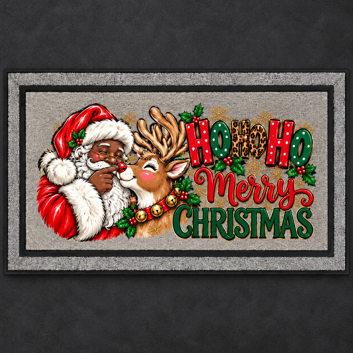 Christmas Santa & Reindeer Doormat – 2 Design Options