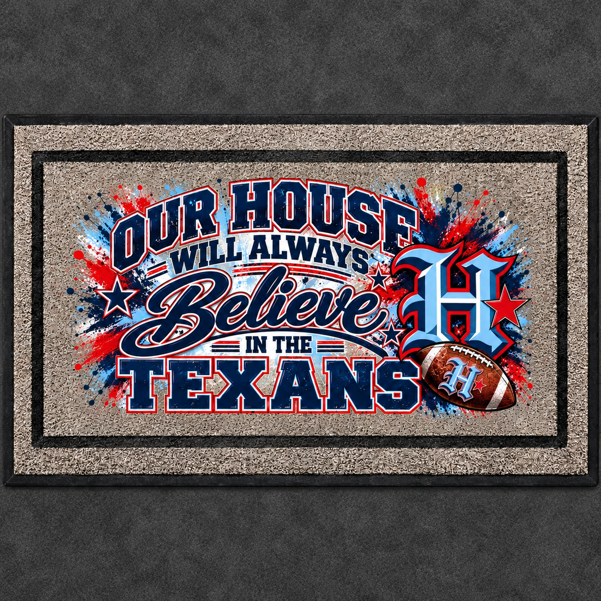 Houston Football Inspired Doormat