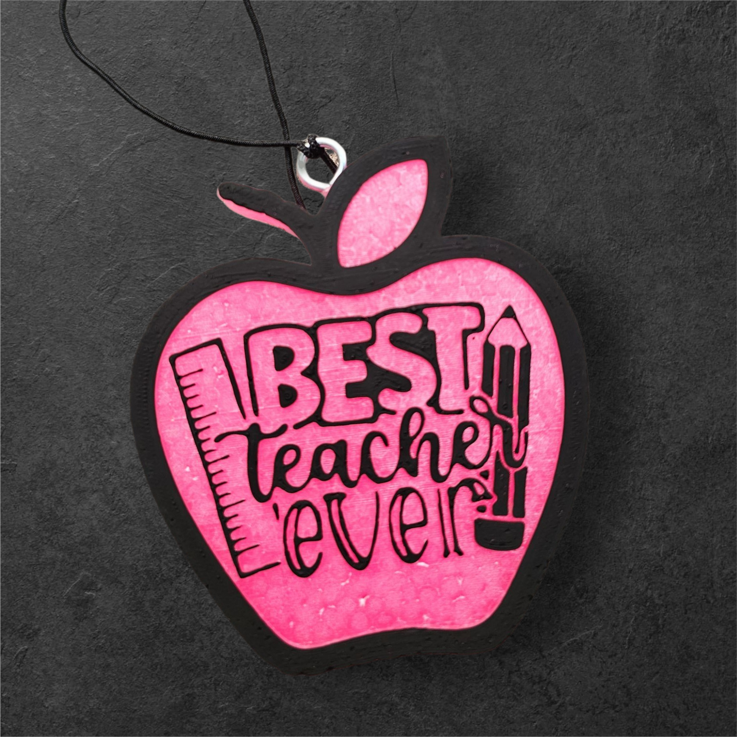 back to school, teacher gift, strawberry leather car freshie, apple freshie, best teacher ever, car accessory, fruity leather scent, classroom decor