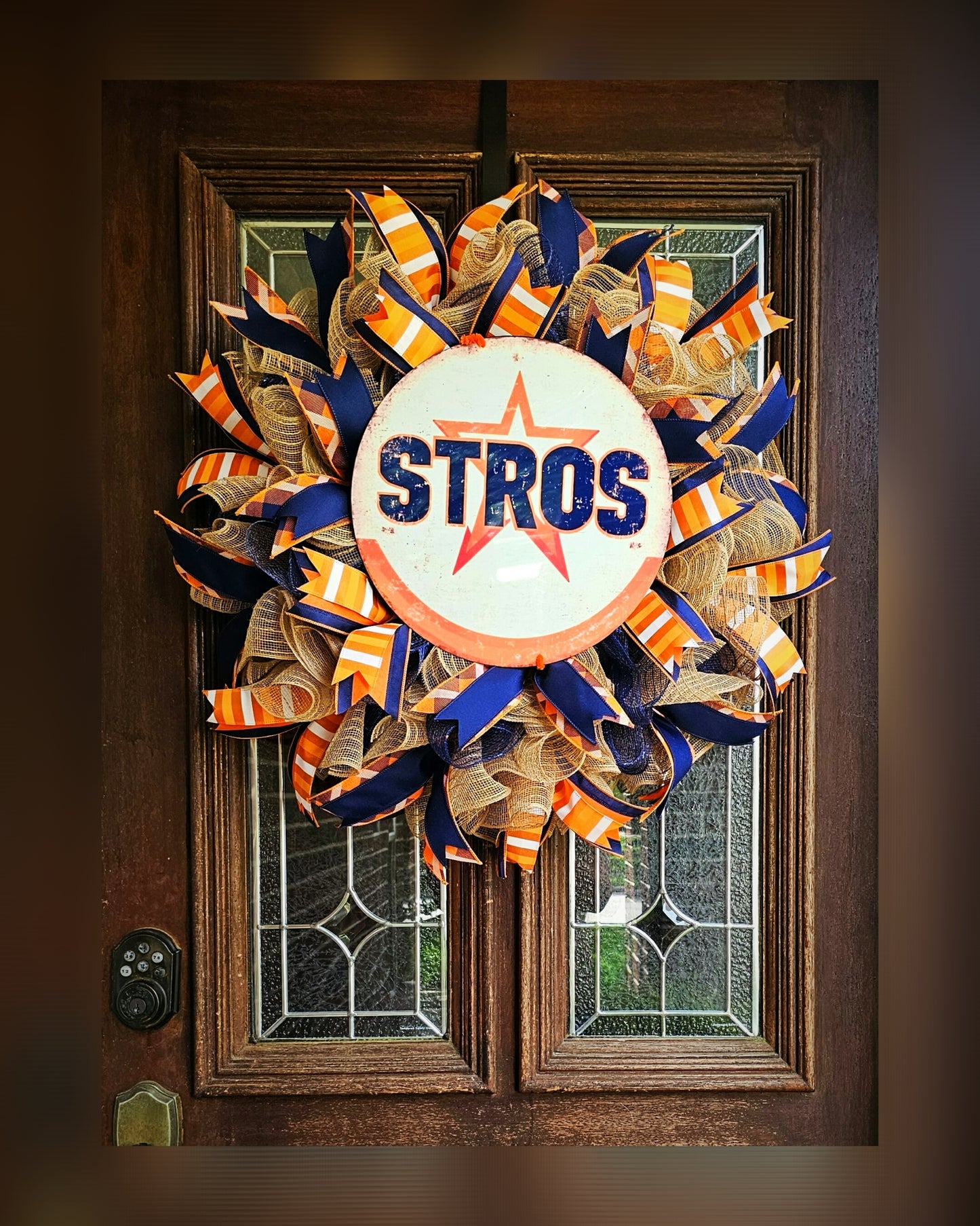Houston Stros Baseball Wreath, Game Day Door Decor, Front Door wreath, Baseball Wreath