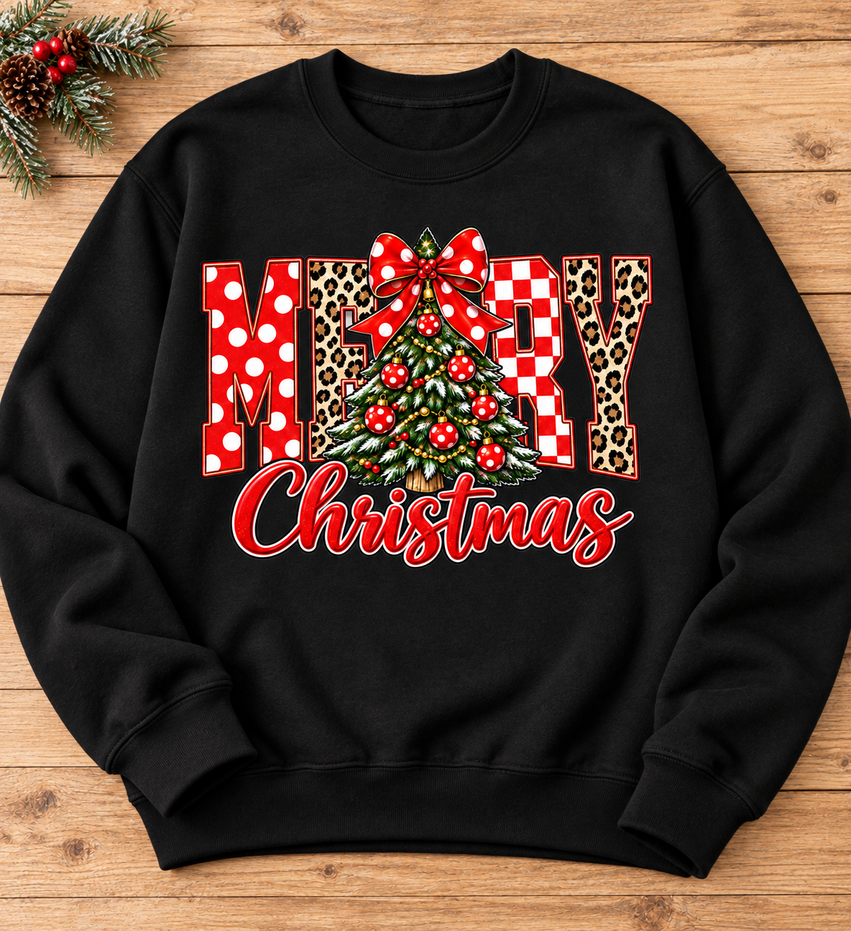 Merry Christmas Tree Crewneck Sweatshirt