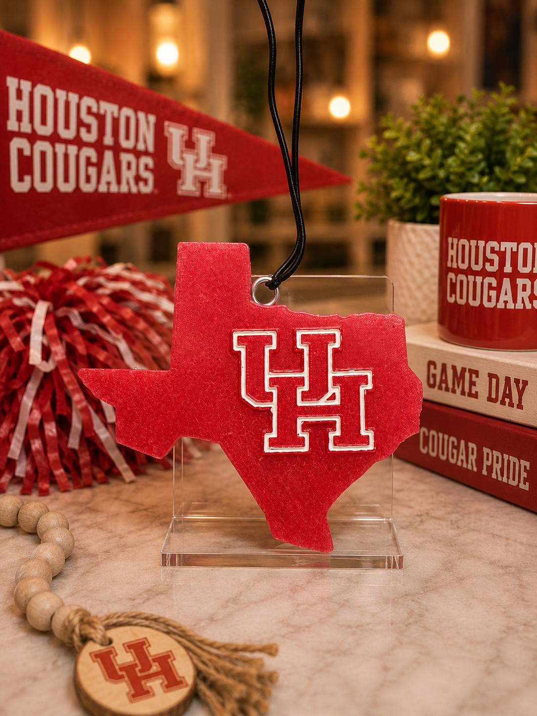 University of Houston Texas Car Freshie | UH Cougars Air Freshener | Handmade College Car Freshie