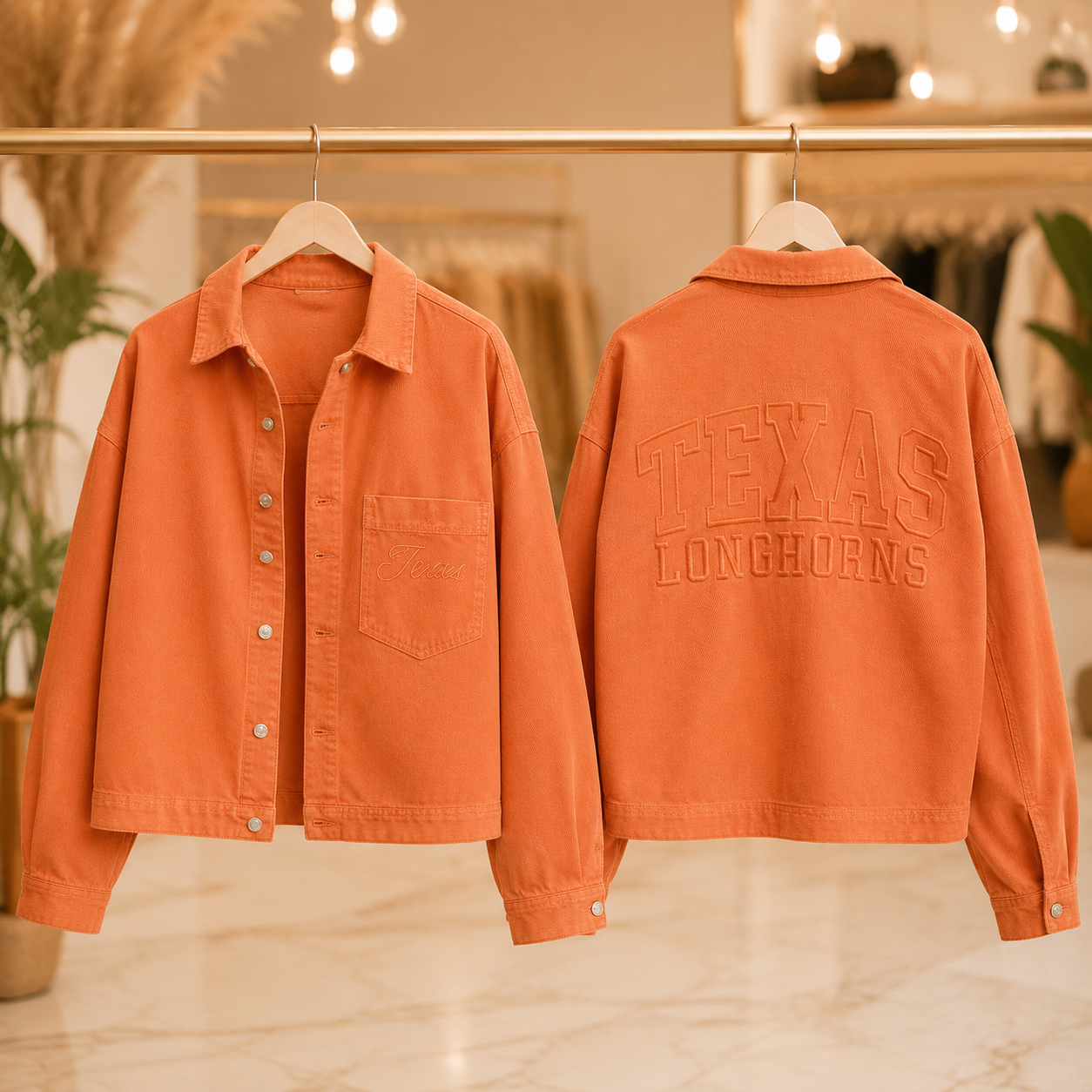 Texas Longhorns Tonal Denim Jacket – Burnt Orange