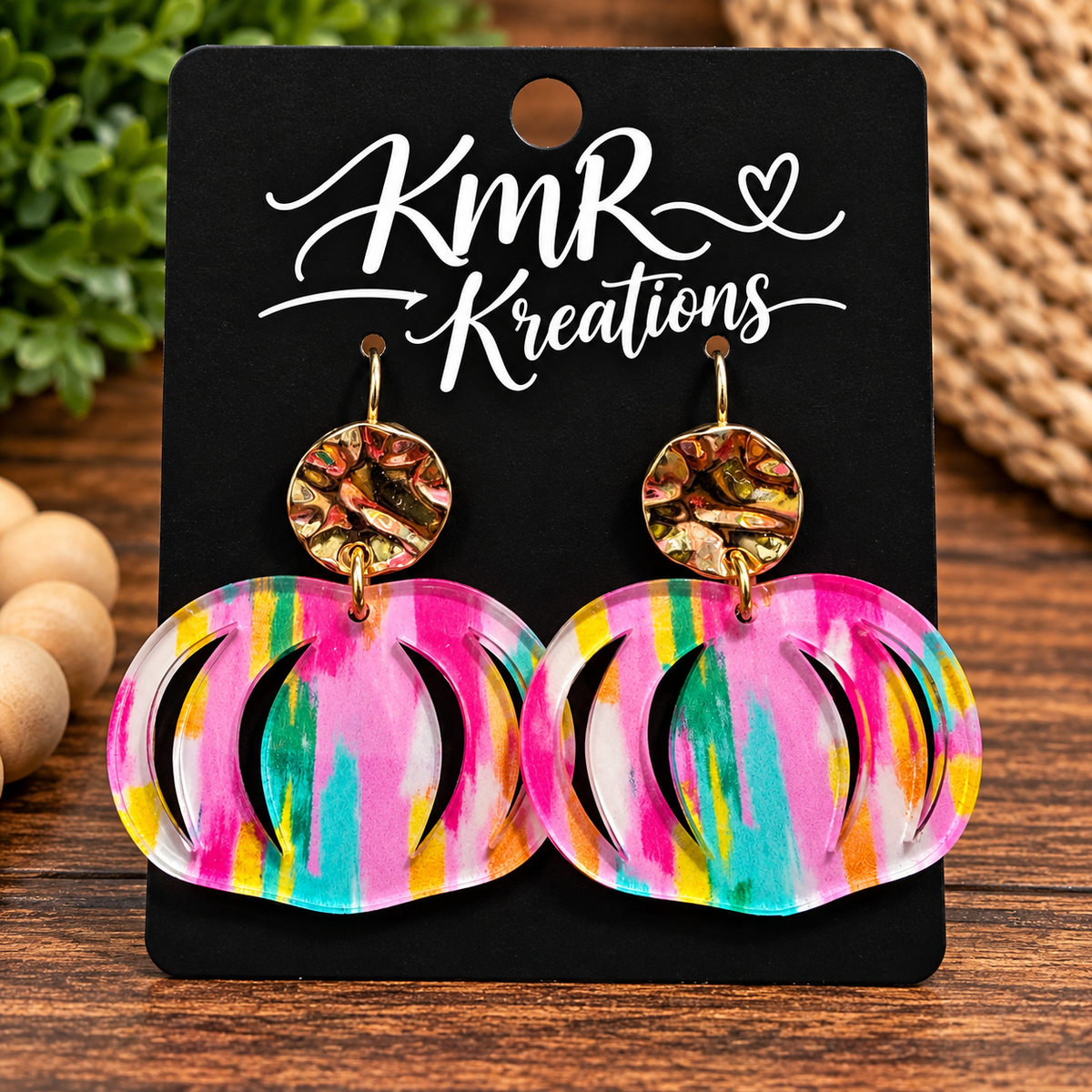 Colorful Pumpkin Statement Earrings | Pink Fall Earrings