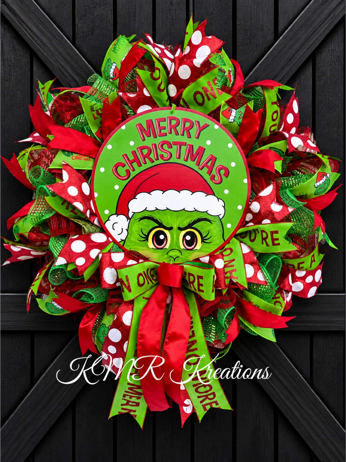 Merry Christmas Grinch-Inspired Wreath