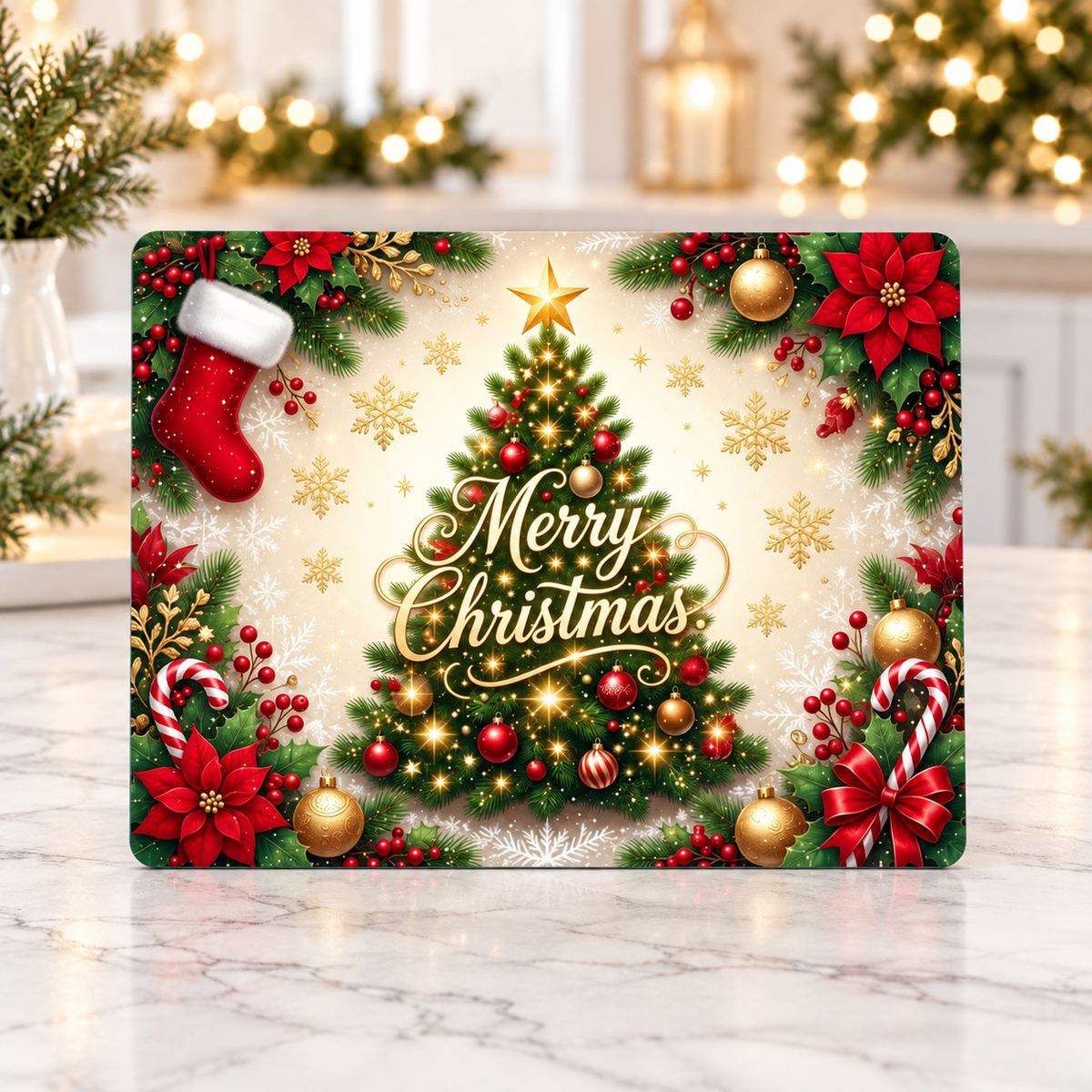Christmas Sublimated Glass Cutting Board