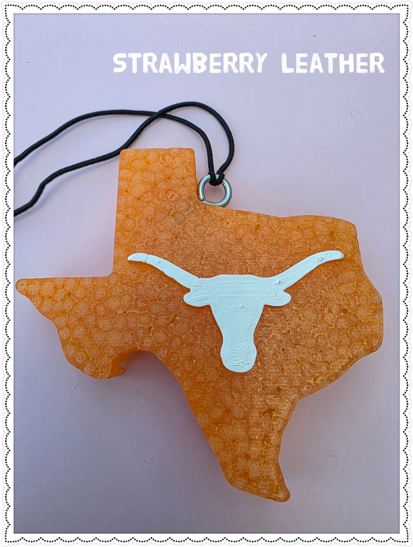 Texas Longhorns, Hook Em, UT Freshie, Collegiate Car Freshie, Game Day Accessories, Longhorn Spirit, Strawberry Leather Scent