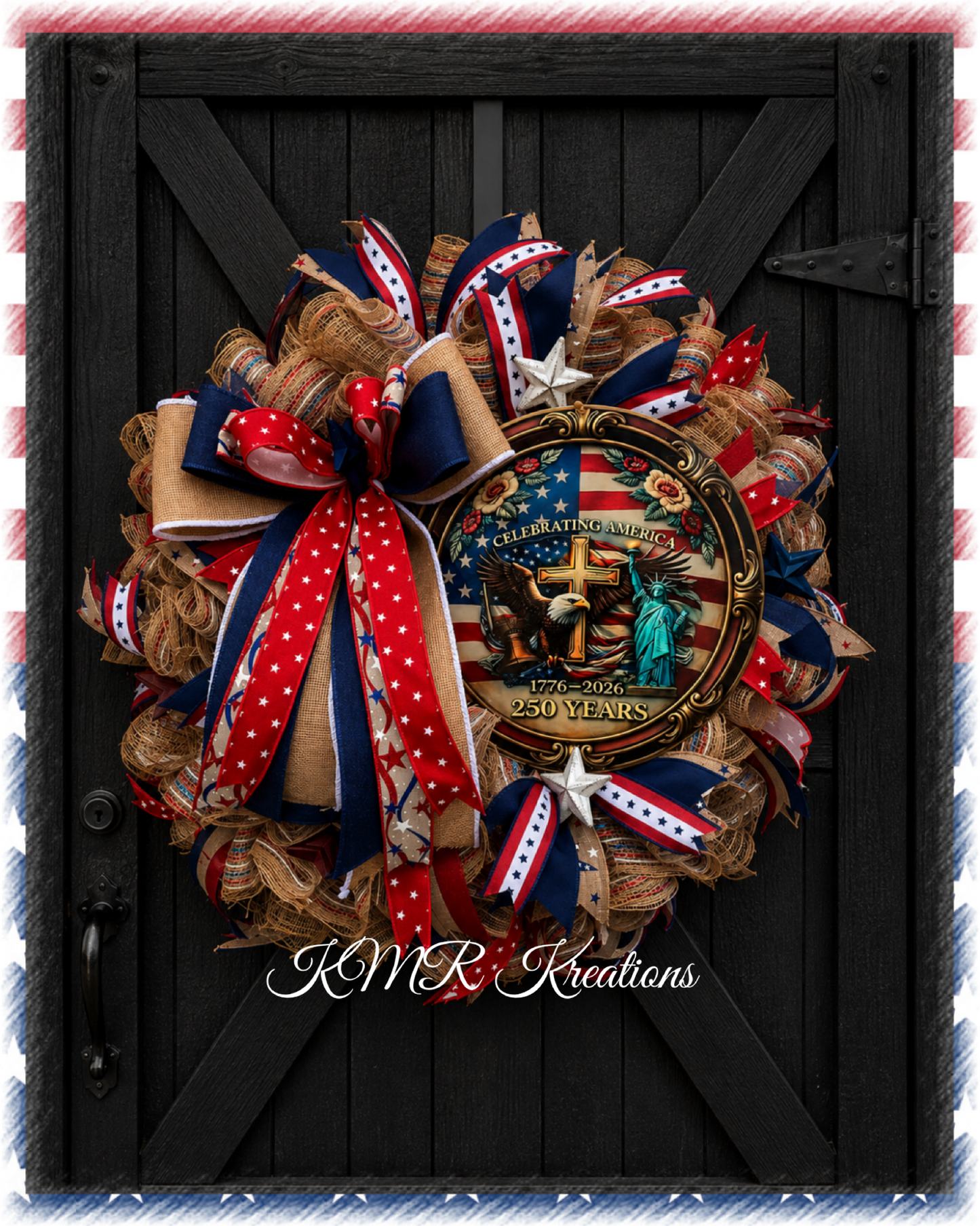 Celebrating America 250 Years Patriotic Wreath Set - Lois