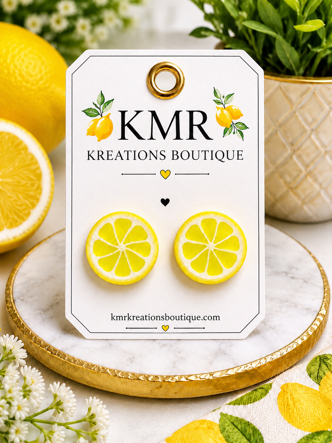 Lemon Slice Stud Earrings