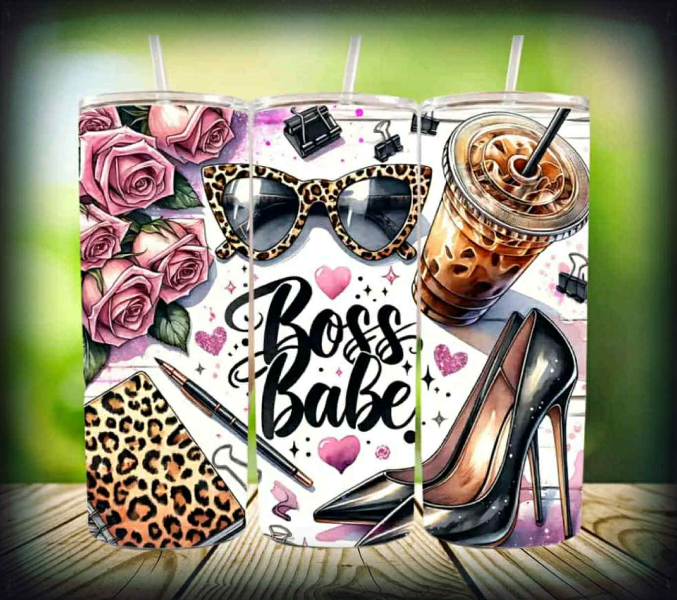 boss babe tumbler, iced coffee tumbler, 20oz skinny tumbler, chic tumbler, stainless steel tumbler, fashion tumbler, insulated tumbler, girly tumbler, iced latte cup, office tumbler