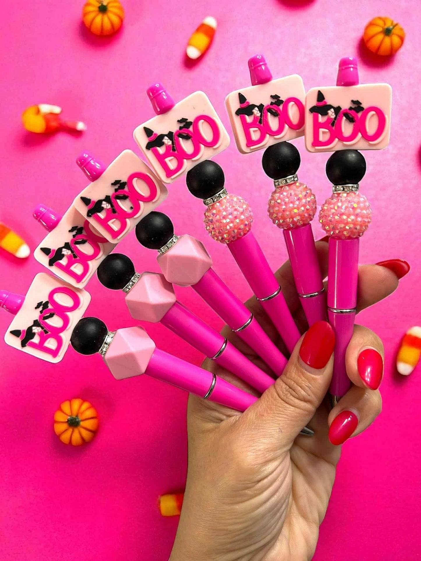 Halloween pens, Boo pens, Spooky stationery, Cute Halloween gifts, Witch pens, Pink Halloween pens, Trick or treat favors, Halloween teacher gifts
Halloween office supplies, Fun Halloween pens, Halloween party favors, Witchy stationery
Cute spooky gifts