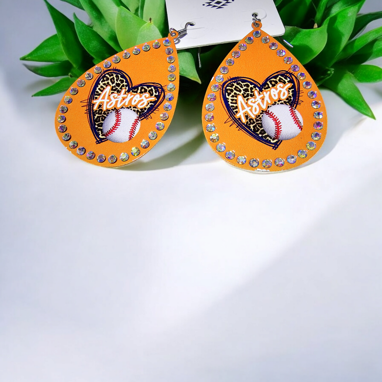 Astros Inspired Earrings - Dangle Earrings - Baseball Fans - Baseball Earrings - Baseball Lover-