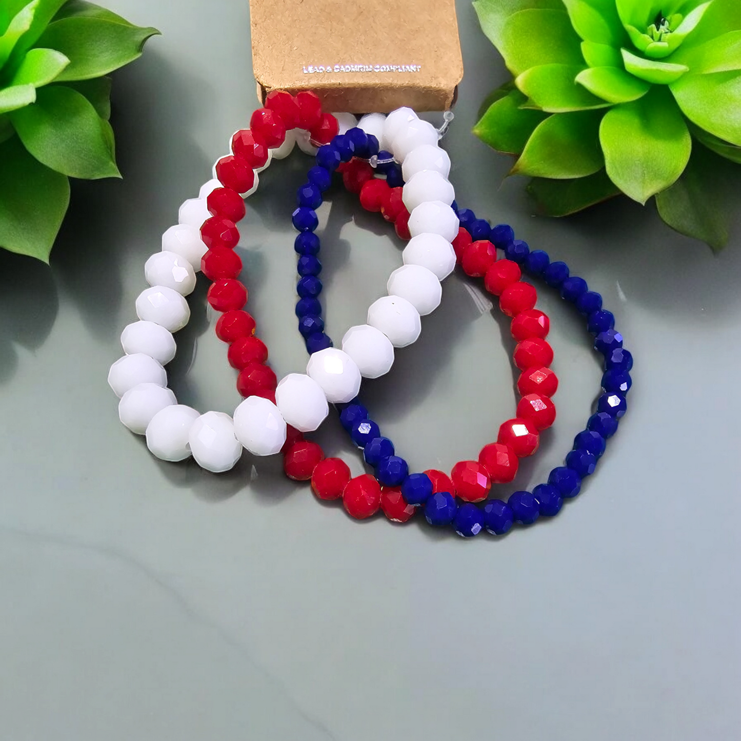 Patriotic Bracelet Set, Texas Rangers Bracelet Set, Houston Texans Bracelet Set, Red,White and Blue Bracelet set