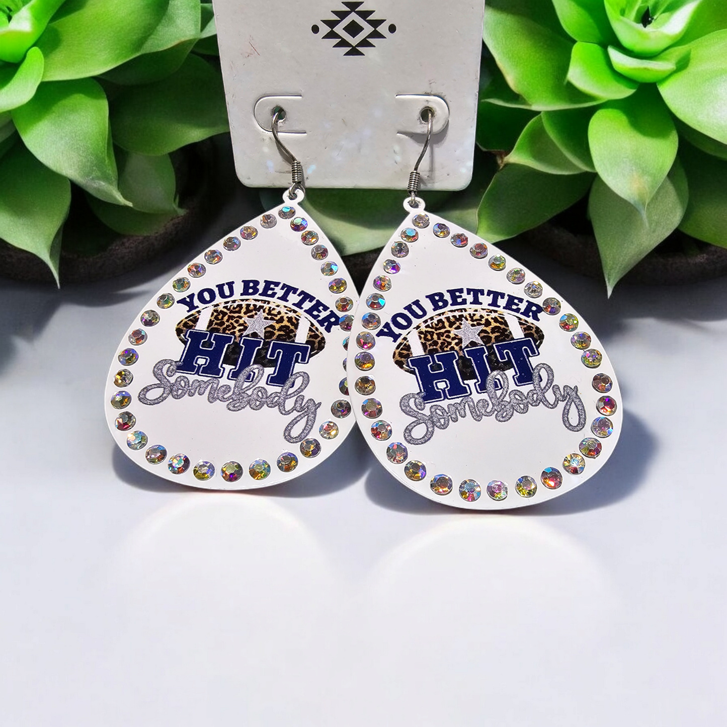 Teardrop Inspired Earrings - Dangle Earrings - Football Fans - Football Earrings - Football Lover-