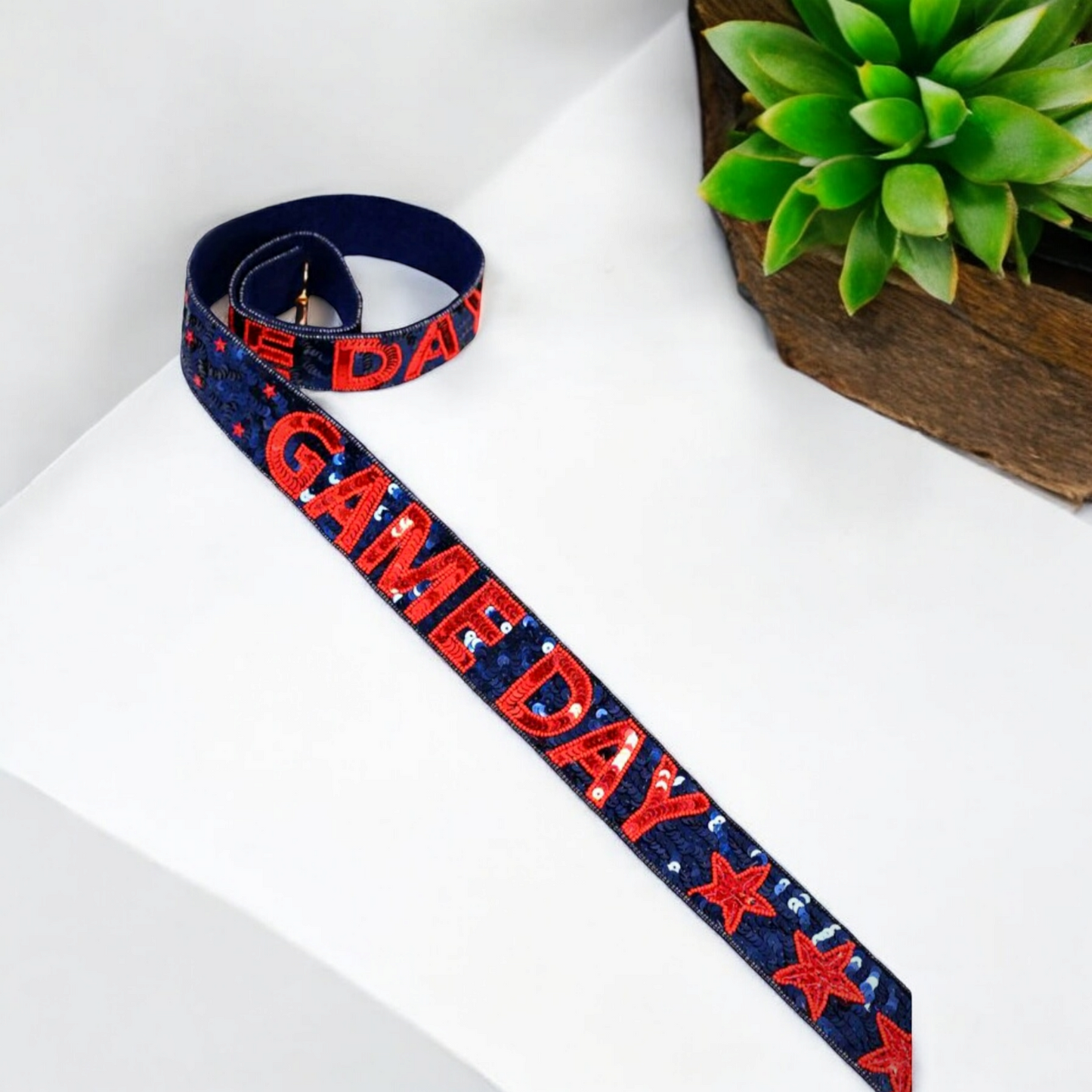 Game Day Star Sequin Strap NAVY RED