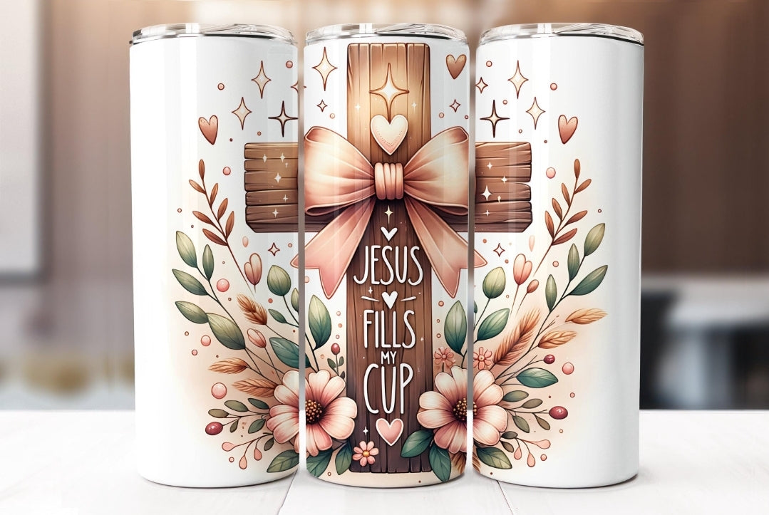 Coquette Christian Tumbler, 20oz Skinny Tumbler, Christian Tumbler