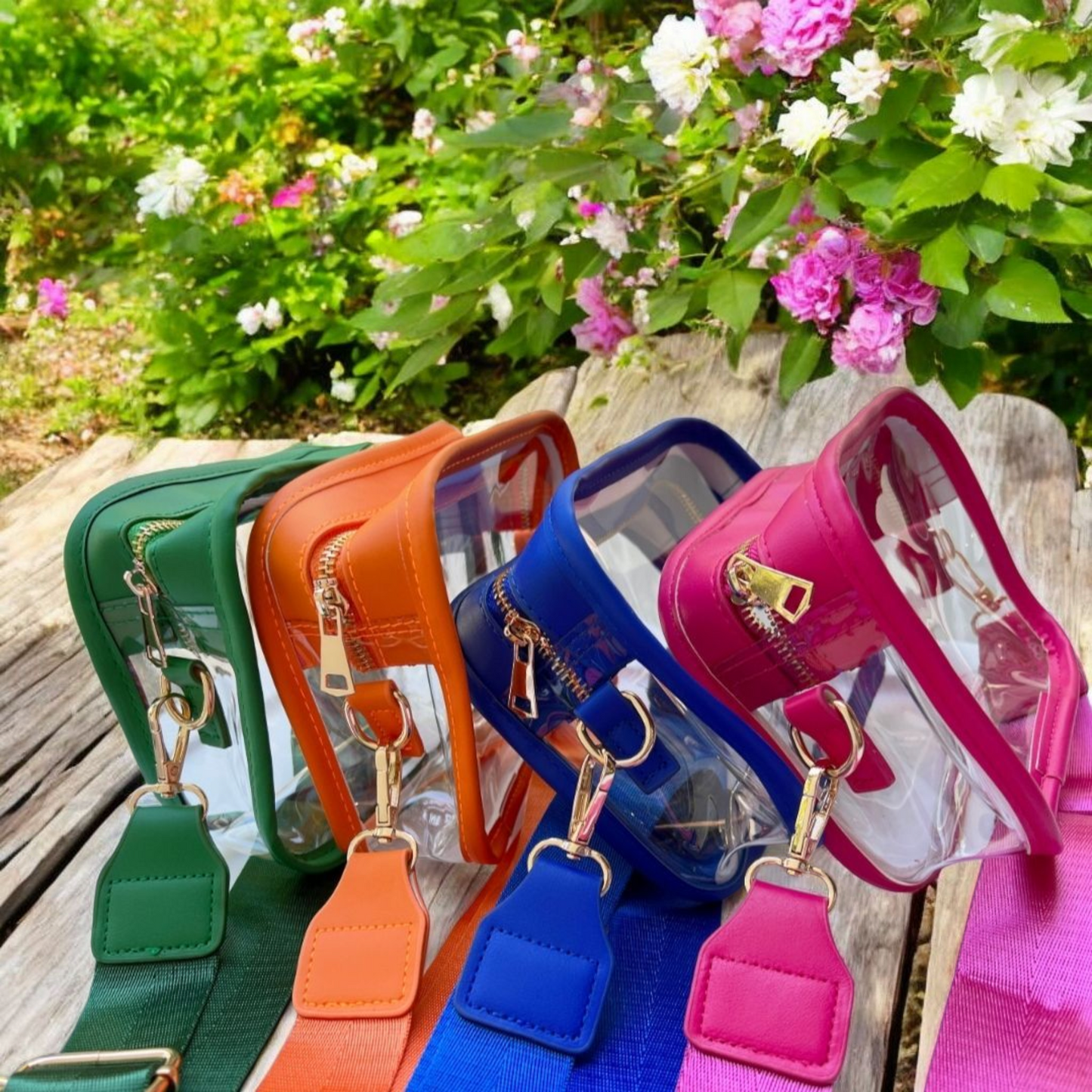 ORANGE Clear Stadium Bag, Clear Concert Bag, Clear Football Game Stadium Bag