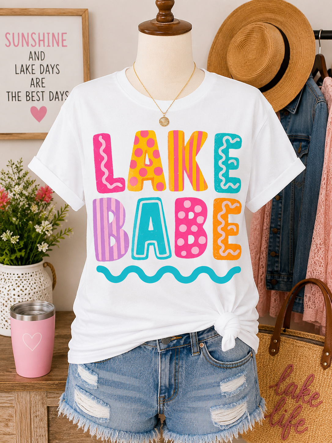 Lake Babe Graphic Tee โ White