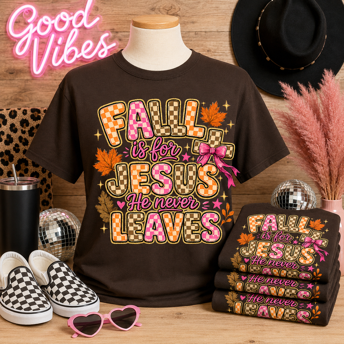Fall Is for Jesus Graphic Tee – Dark Chocolate Brown