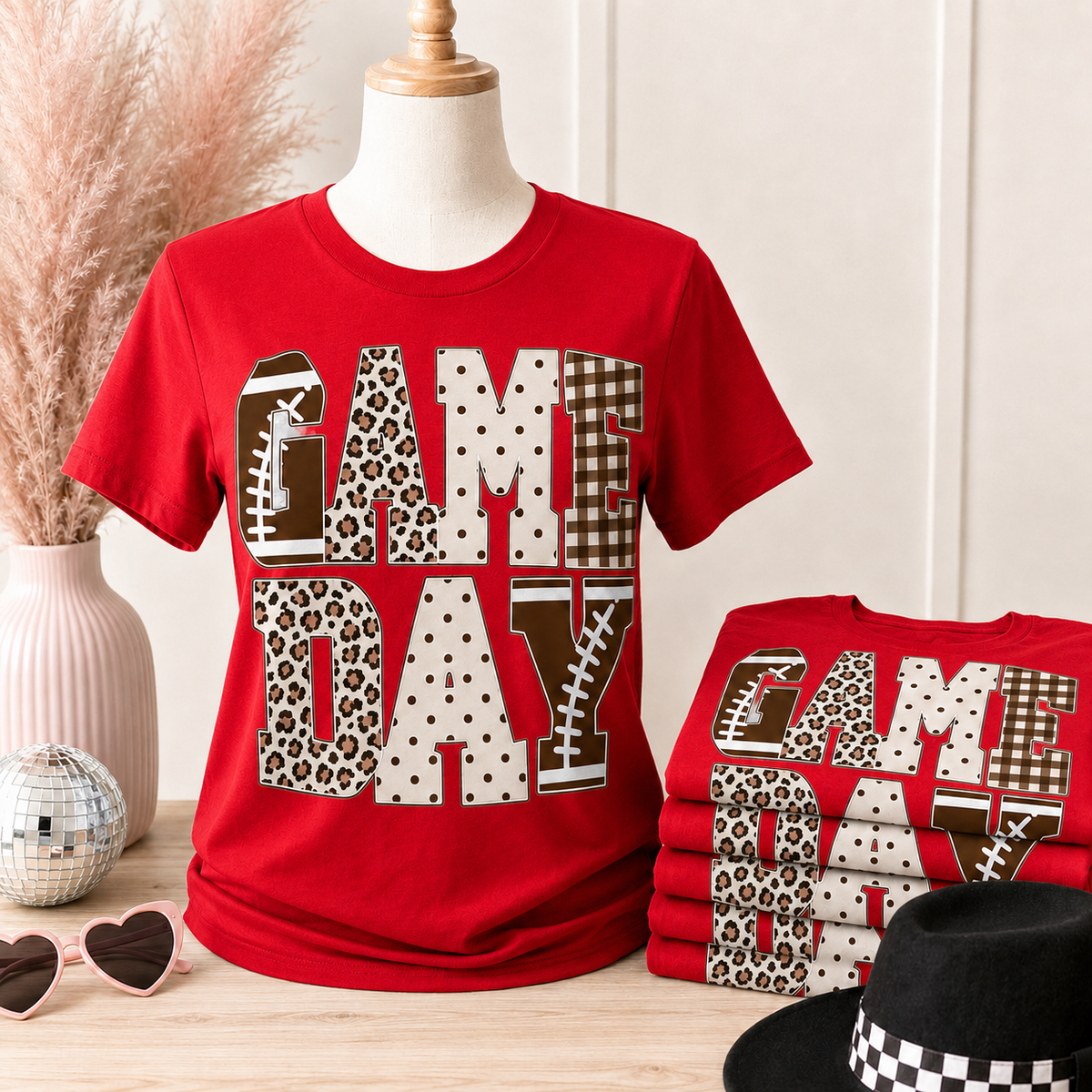 Neutral Game Day Football Graphic Tee
