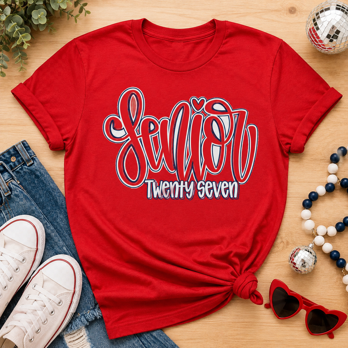 Senior Twenty Seven Red School Spirit Tee