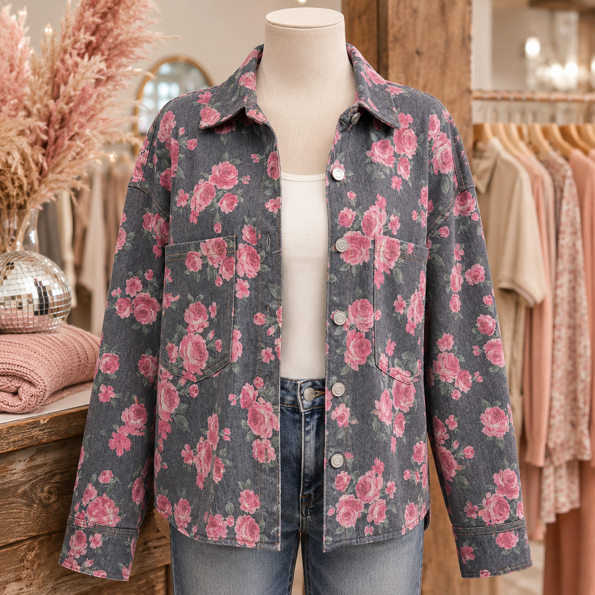 Rosie Stretchy Denim Shacket
