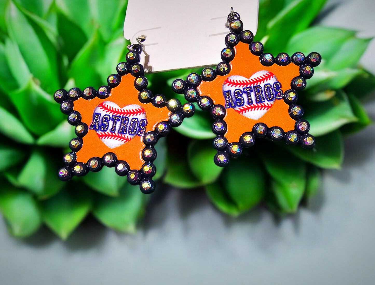 Astros Inspired Earrings - Dangle Earrings - Baseball Fans - Baseball Earrings - Baseball Lover-