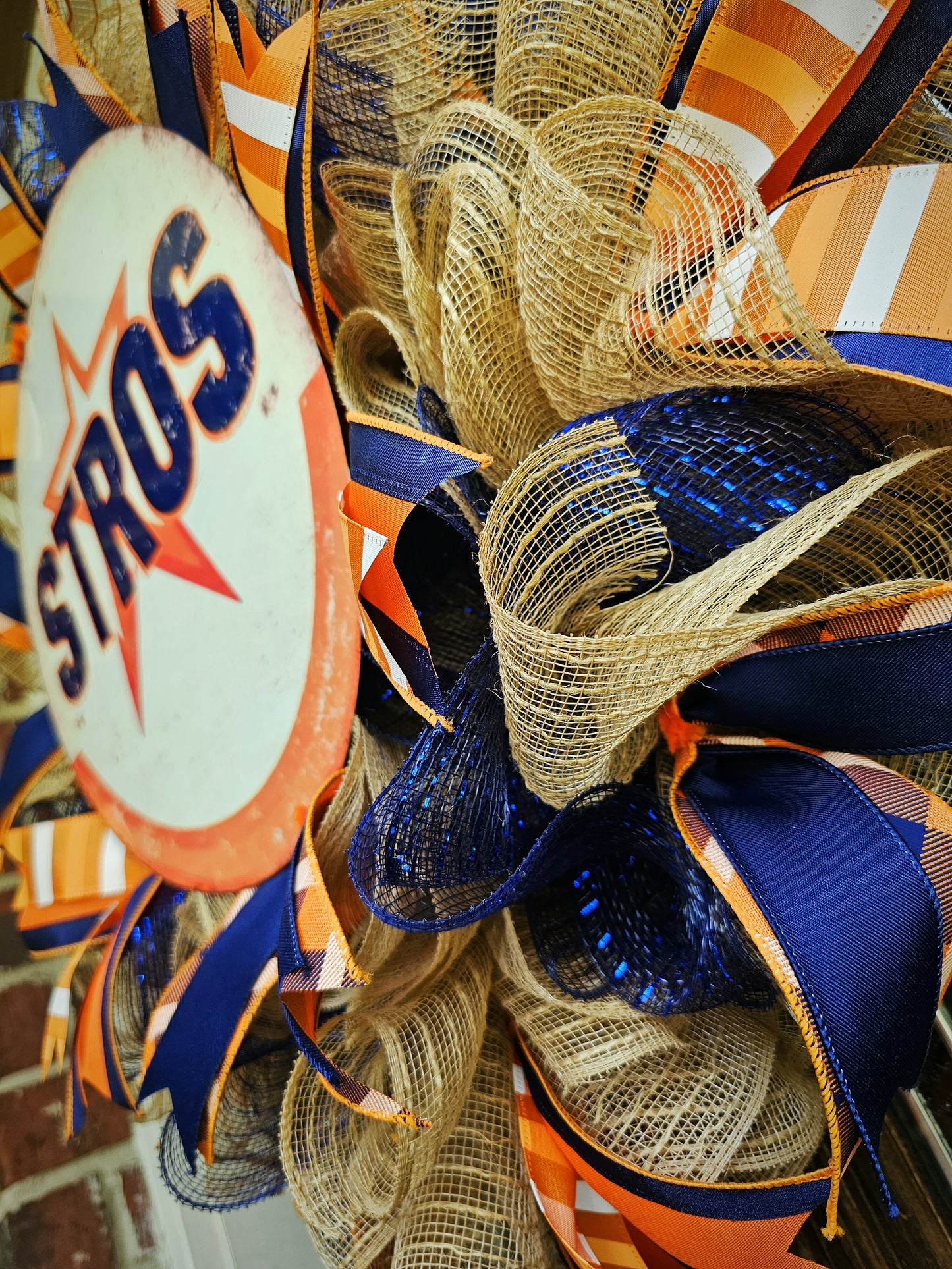Houston Stros Baseball Wreath, Game Day Door Decor, Front Door wreath, Baseball Wreath