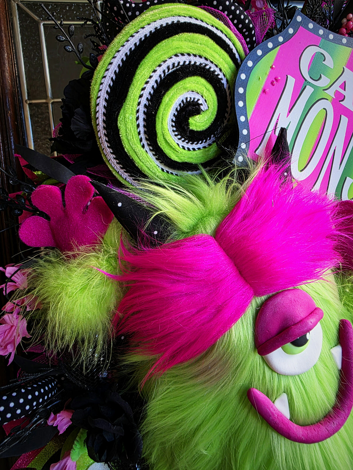 Candy Monster Wreath, Halloween Decor, Whimsical Wreath, Sweet And Spooky, Front Door Goals