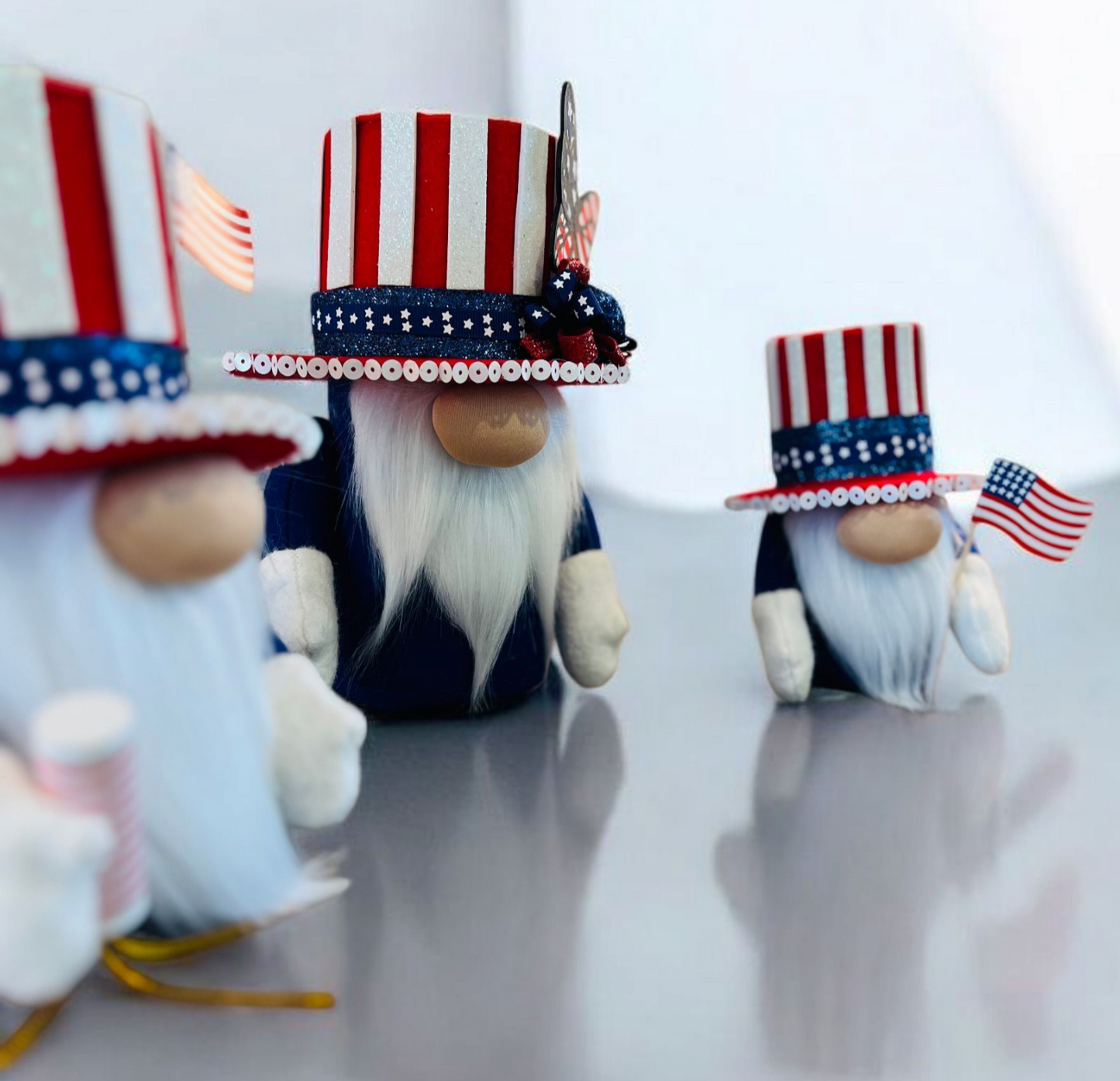 Patriotic Decor, Gnome Love, Patriotic Gnome Set, 4th Of July Decor, Red White And Cute, Handmade With Love, Tiered Tray Decor #SupportSmallBusiness
