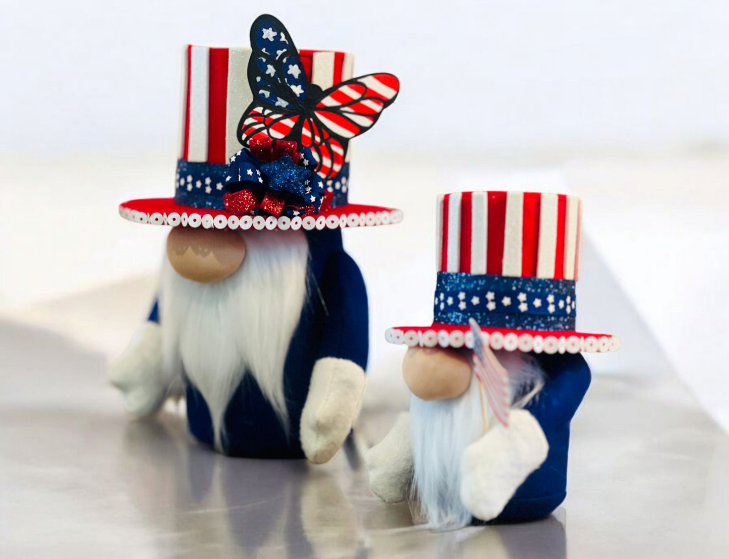 Patriotic Decor, Gnome Love, Patriotic Gnome Set, 4th Of July Decor, Red White And Cute, Handmade With Love, Tiered Tray Decor #SupportSmallBusiness
