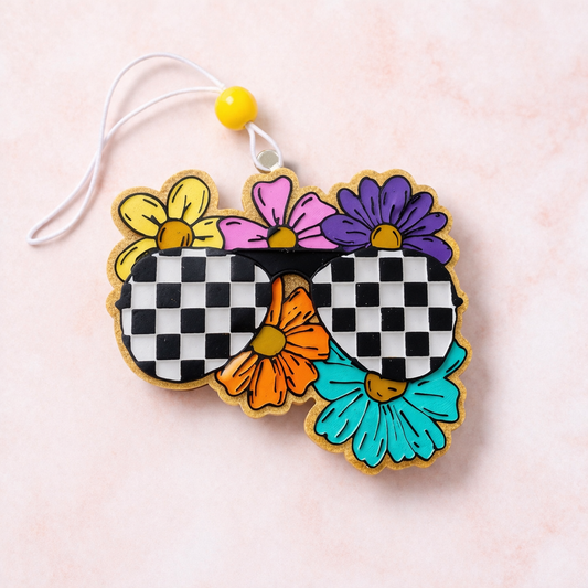 Checkered Sunglasses Car Freshie – Floral Spring Freshie