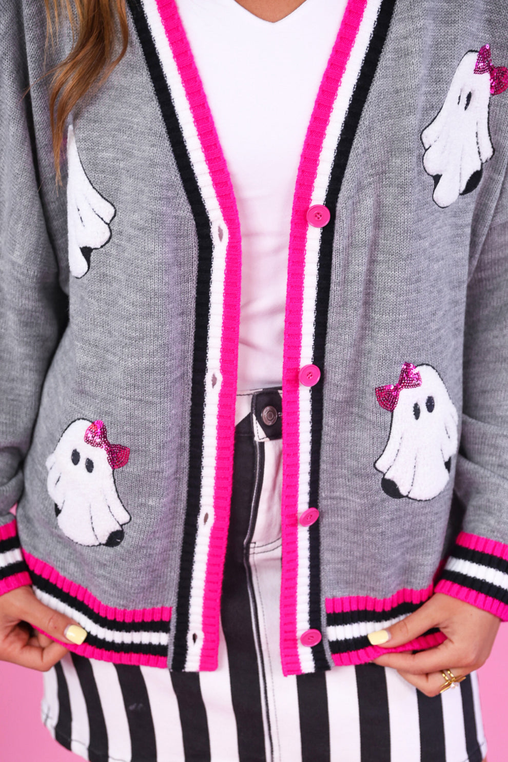 PREORDER – GiGi the Ghost Chenille Patch Cardigan