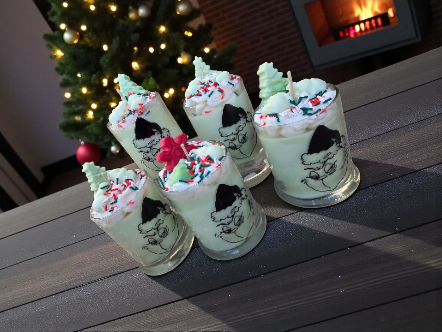 Holiday Whipped Candle – White Pine Scent | Christmas Tree Topper & Sprinkles