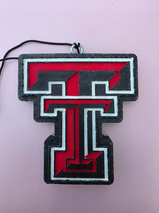 Texas Tech Freshie, TTU Freshie, Red Raiders Freshie, Texas Tech University, Collegiate Freshie, Strawberry Leather Freshie, Car Freshie, Car Air Freshener, Handmade Freshie, Black & Red Freshie, Texas Tech Gift