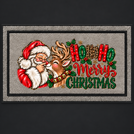 Christmas Santa & Reindeer Doormat – 2 Design Options
