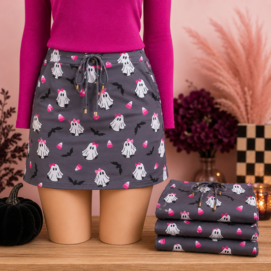 Spooky Sweet Ghost & Candy Corn Skort