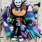 halloween wreath, candy corn wreath, halloween decor, spooky wreath, skeleton wreath, whimsical halloween, fall door decor, trick or treat wreath, handmade wreath, boy wreath, candycorn lover wreath