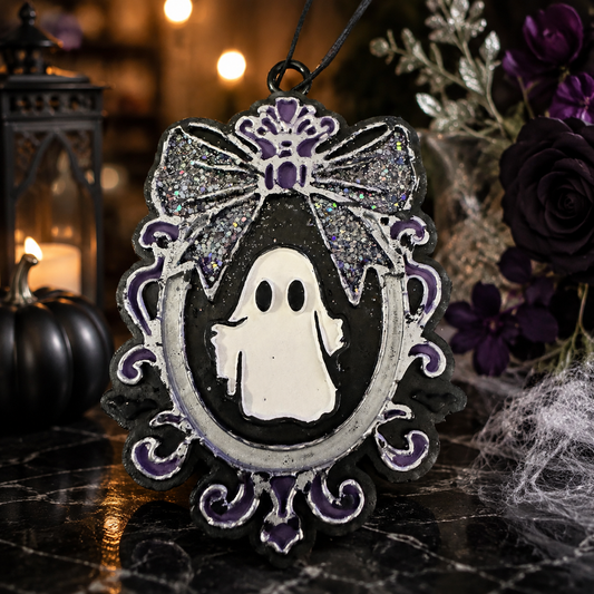 Glitter Ghost Frame Car Freshie - Birds of Paradise