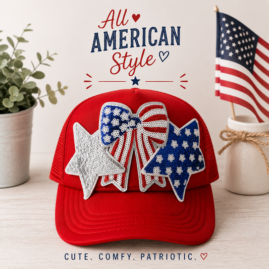 USA Patriotic Sequin Trucker Hat