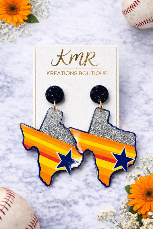 Houston Astros Texas Dangle Earrings
