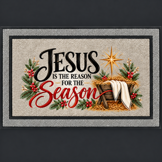 Jesus Is the Reason for the Season Christmas Doormat