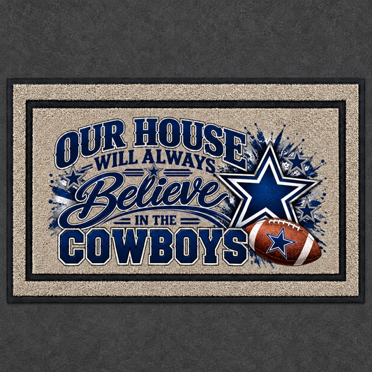 Blue Star Football Inspired Doormat