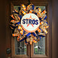 Houston Stros Baseball Wreath,  Game Day Door Decor, Front Door wreath, Baseball Wreath
