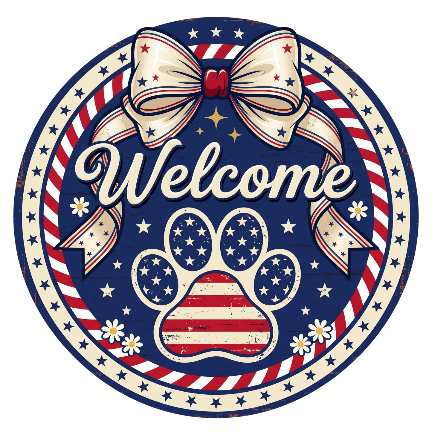 🇺🇸 Patriotic Paw Welcome Wreath